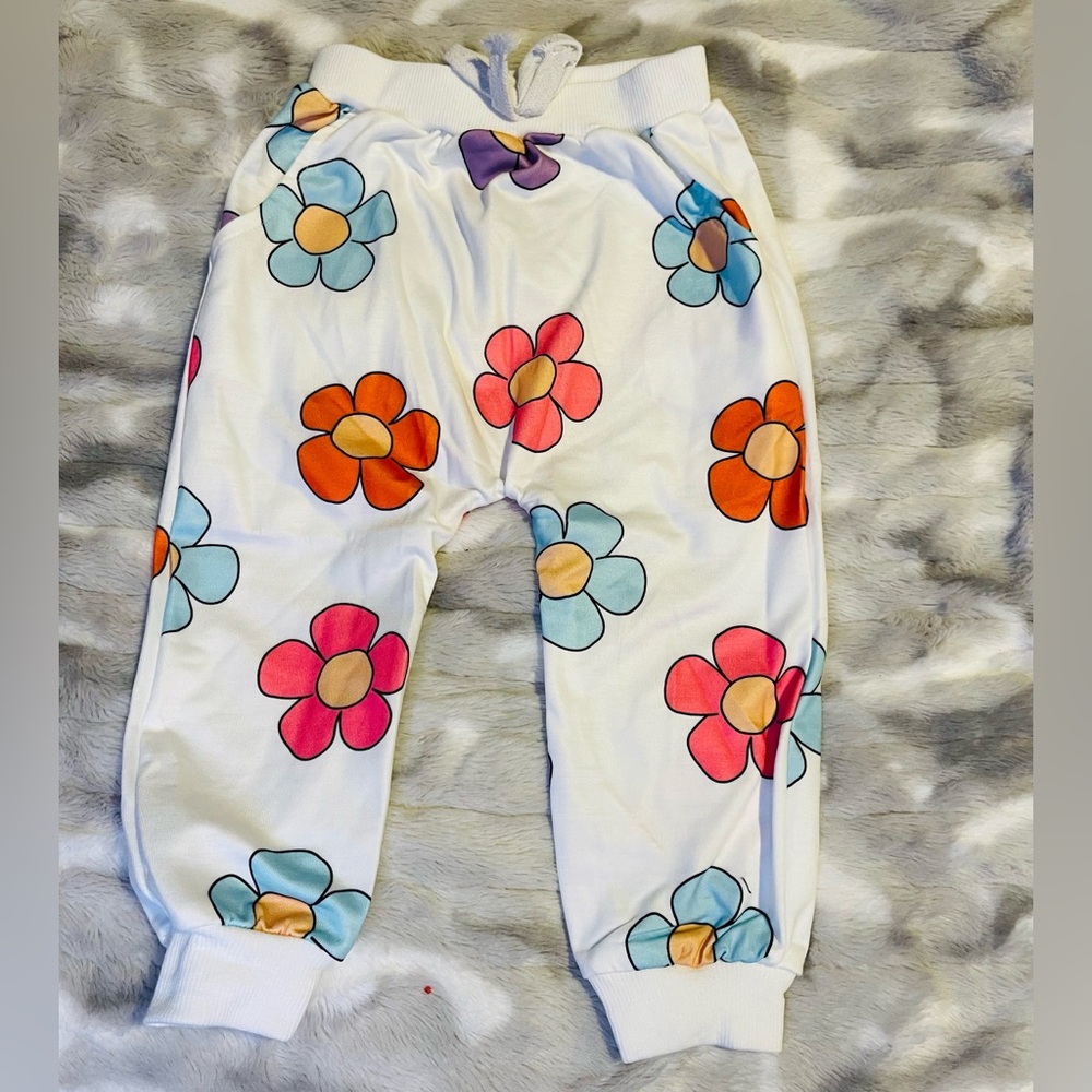 PatPat White Floral Kids Leggings